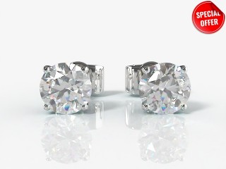 SPECIAL - 0.66cts. 18ct. White Gold Diamond Earstuds-20-05000-0.66