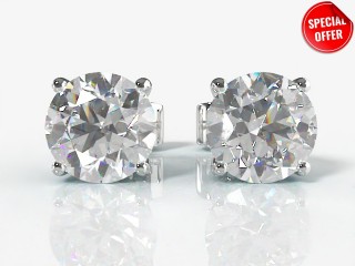 SPECIAL 1.50cts. 18ct. White Gold Diamond Earstuds Save £453-20-05000-1.50