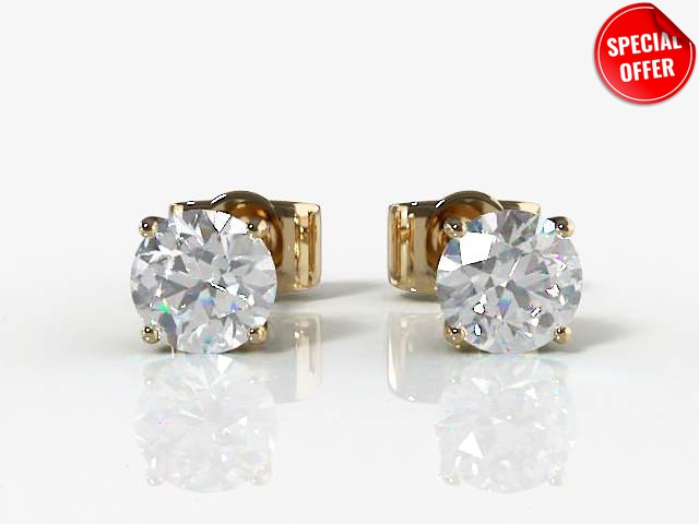 SPECIAL 0.50cts. 18ct. Yellow Gold Diamond Earstuds