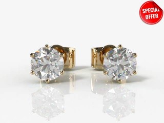 SPECIAL - 0.40cts. 18ct. Yellow Gold Diamond Earstuds-20-18006-0.40
