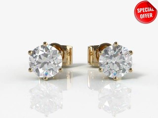 SPECIAL - 0.50cts. 18ct. Yellow Gold Diamond Earstuds-20-18006-0.50
