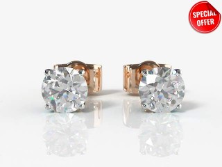 SPECIAL - 0.50cts. 18ct. Rose & White Gold Diamond Earstuds-20-24000-0.50