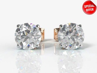 SPECIAL - 1.00cts. 18ct. Rose & White Gold Diamond Earstuds Save £281-20-24000-1.00