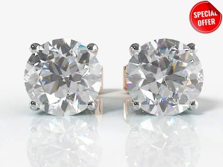 SPECIAL - 2.00cts. 18ct. Rose & White Gold Diamond Earstuds-20-24000-2.00