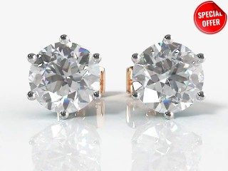 SPECIAL 1.50cts. 18ct. Rose & White Gold Diamond Earstuds Save £447-20-24006-1.50