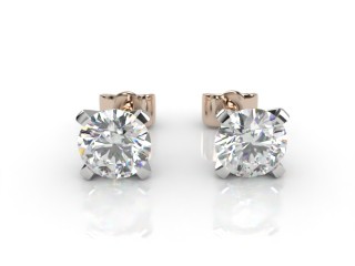 18ct. Rose Gold, Platinum Set Our Signature Setting Round Diamond Stud Earrings-20-24014
