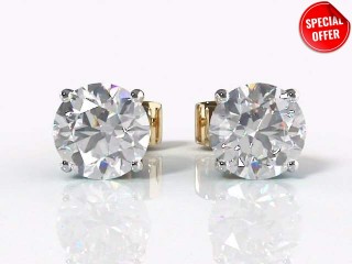 SPECIAL 1.00cts. 18ct. Yellow & White Gold Diamond Earstuds-20-28000-1.00G