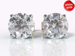 SPECIAL 2.00cts. 18ct. Yellow & White Gold Diamond Earstuds Save £623-20-28000-2.00
