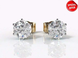 SPECIAL - 0.66cts. 18ct. Yellow & White Gold Diamond Earstuds Save £138-20-28006-0.66