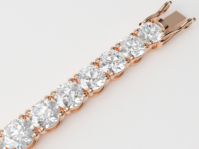 18ct. Rose Gold Diamond Tennis Bracelets - Mined Diamonds or Lab-Grown Diamonds