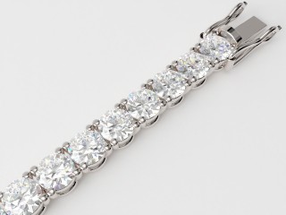 6.60cts. 3.20mm. Wide Diamond Tennis Bracelet in 18ct. White Gold-50-05051-0660
