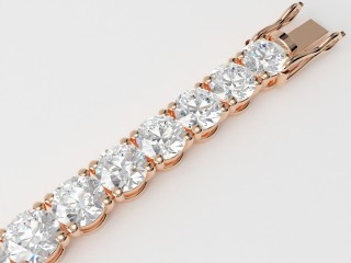 8.00cts. 3.50mm. Wide Diamond Tennis Bracelet in 18ct. Rose Gold-50-14048-0800