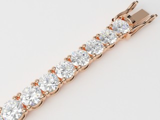 6.60cts. 3.20mm. Wide Diamond Tennis Bracelet in 18ct. Rose Gold-50-14051-0660