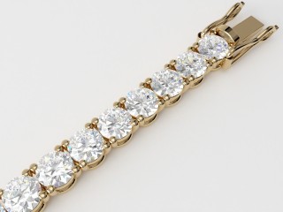 6.60cts. 3.20mm. Wide Diamond Tennis Bracelet in 18ct. Yellow Gold-50-18051-0660
