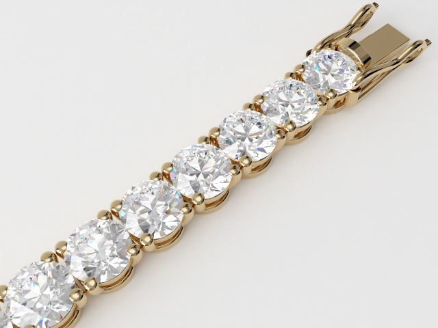 18ct. Yellow Gold Diamond Tennis Bracelets - Mined Diamonds or Lab-Grown Diamonds