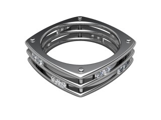 Multi Diamond Men's Ring in Platinum-69-01004