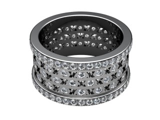 Multi Diamond Men's Ring in Platinum-69-01015
