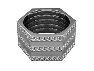 Multi Diamond Men's Ring in Platinum-69-01031