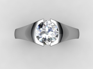 Single Stone Diamond Men's Ring in Platinum - 9