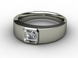 Single Stone Diamond Men's Ring in Platinum-69-01136