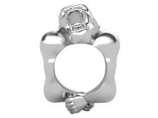 Gorilla, Men's Ring in 18ct. White Gold-69-05012