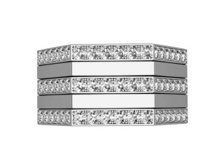 Multi Diamond Men's Ring in 18ct. White Gold - 9