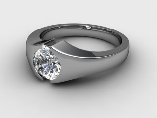Single Stone Diamond Men's Ring in 18ct. White Gold