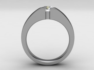 Single Stone Diamond Men's Ring in 18ct. White Gold - 3
