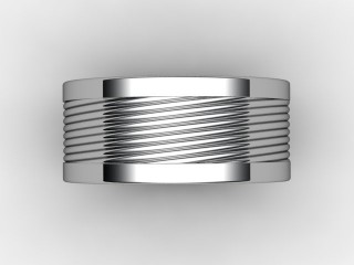 Designer Band Men's Ring in 18ct. White Gold - 9