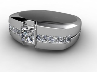 Single Stone Diamond Men's Ring in 18ct. White Gold-69-05042