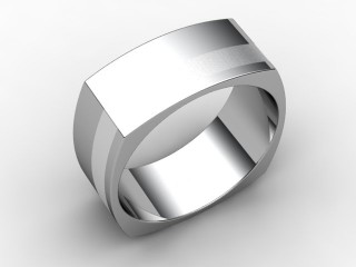 Designer Band Men's Ring in 18ct. White Gold - 12