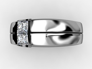 Single Stone Diamond Men's Ring in 18ct. White Gold - 9