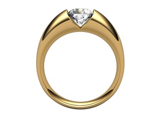 Single Stone Diamond Men's Ring in 18ct. Yellow Gold - 3