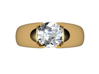 Single Stone Diamond Men's Ring in 18ct. Yellow Gold - 9