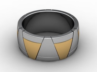 Two Colour Men's Ring in 18ct. Yellow and White Gold-69-28038