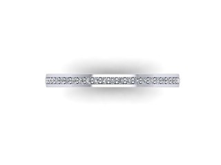 Semi-Set Diamond Eternity Ring in Platinum: 2.0mm. wide with Round Milgrain-set Diamonds - 9