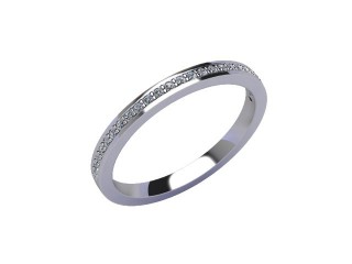 Semi-Set Diamond Eternity Ring in Platinum: 2.0mm. wide with Round Milgrain-set Diamonds - 12