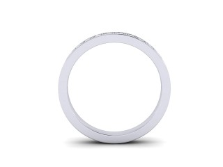 Semi-Set Diamond Eternity Ring in Platinum: 2.7mm. wide with Round Milgrain-set Diamonds - 3