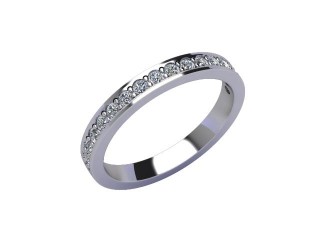 Semi-Set Diamond Eternity Ring in Platinum: 2.7mm. wide with Round Milgrain-set Diamonds - 12