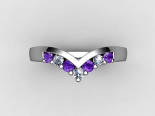 Amethyst and Diamond 0.21cts. in Platinum - 9