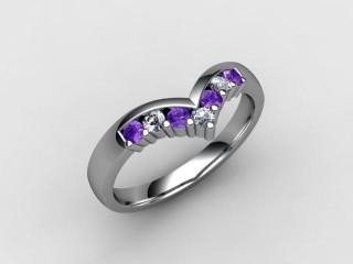 Amethyst and Diamond 0.21cts. in Platinum - 12