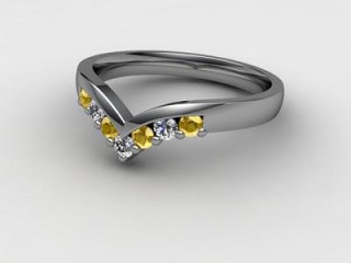 Yellow Sapphire and Diamond 0.26cts. in Platinum-88-01015-123