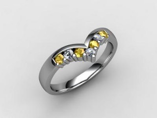 Yellow Sapphire and Diamond 0.26cts. in Platinum - 12