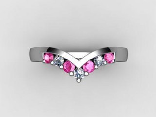 Pink Sapphire and Diamond 0.26cts. in Platinum - 9