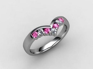 Pink Sapphire and Diamond 0.26cts. in Platinum - 12
