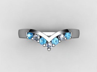 Blue Topaz and Diamond 0.24cts. in Platinum - 9