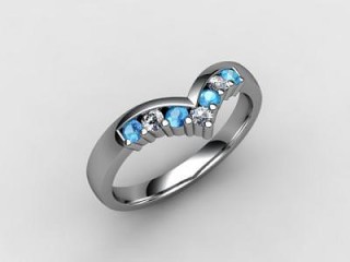 Blue Topaz and Diamond 0.24cts. in Platinum - 12