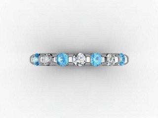 Blue Topaz and Diamond 0.42cts. in Platinum - 9