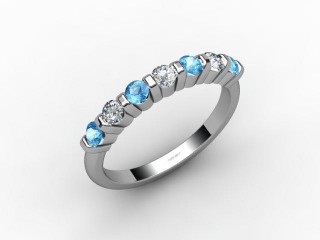 Blue Topaz and Diamond 0.42cts. in Platinum - 12