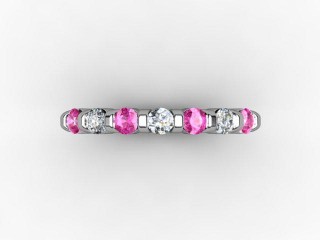Pink Sapphire and Diamond 0.42cts. in Platinum - 9